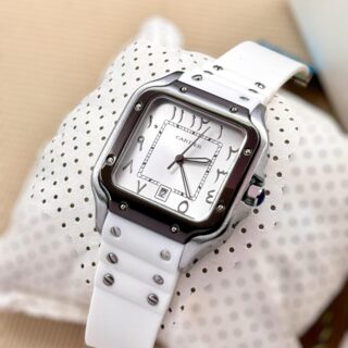 CARTIER STRAPH SQUARE DIAL MENS PREMIUM WATCH