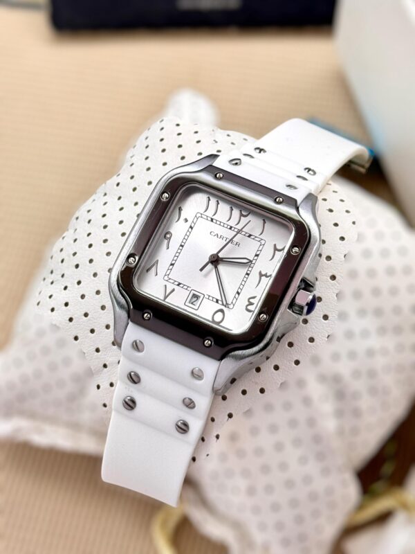 CARTIER STRAPH SQUARE DIAL MENS PREMIUM WATCH