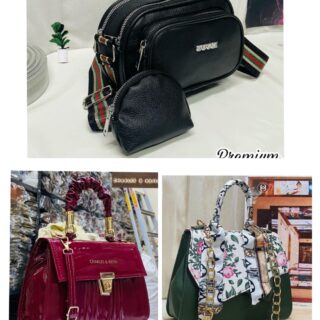 IMPORTED WOMENS PURE LEATHER HIGH QUALITY COMBO PACK OF 3 HANDBAGS FOR ALL STYLES