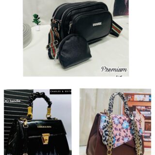 IMPORTED WOMENS PURE LEATHER HIGH QUALITY COMBO PACK OF 3 HANDBAGS FOR ALL STYLES
