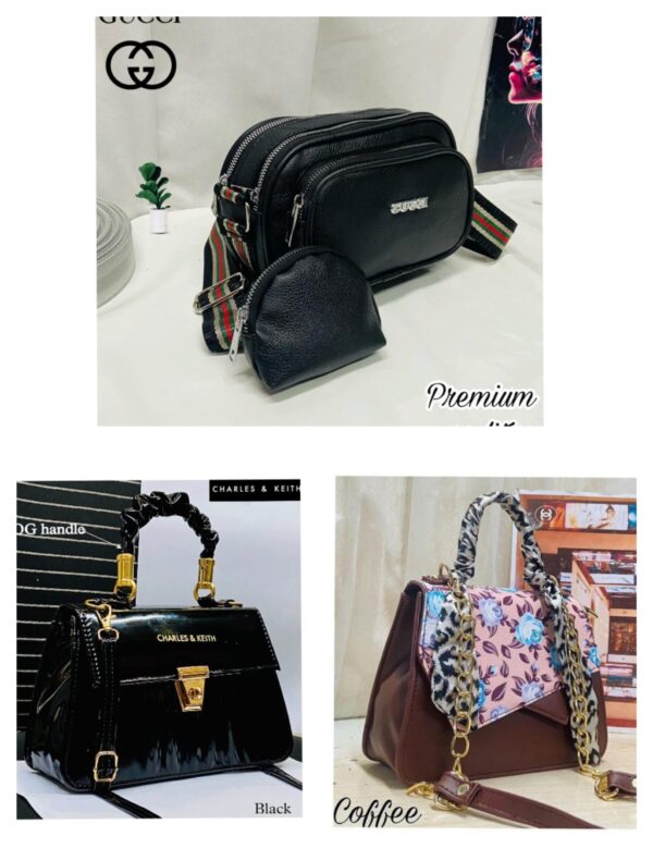 IMPORTED WOMENS PURE LEATHER HIGH QUALITY COMBO PACK OF 3 HANDBAGS FOR ALL STYLES