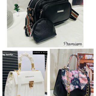 IMPORTED WOMENS PURE LEATHER HIGH QUALITY COMBO PACK OF 3 HANDBAGS FOR ALL STYLES