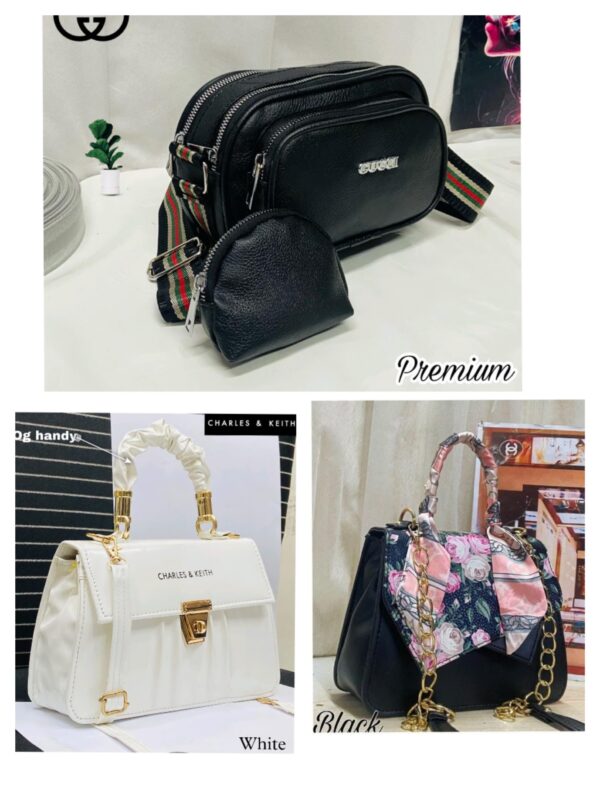 IMPORTED WOMENS PURE LEATHER HIGH QUALITY COMBO PACK OF 3 HANDBAGS FOR ALL STYLES