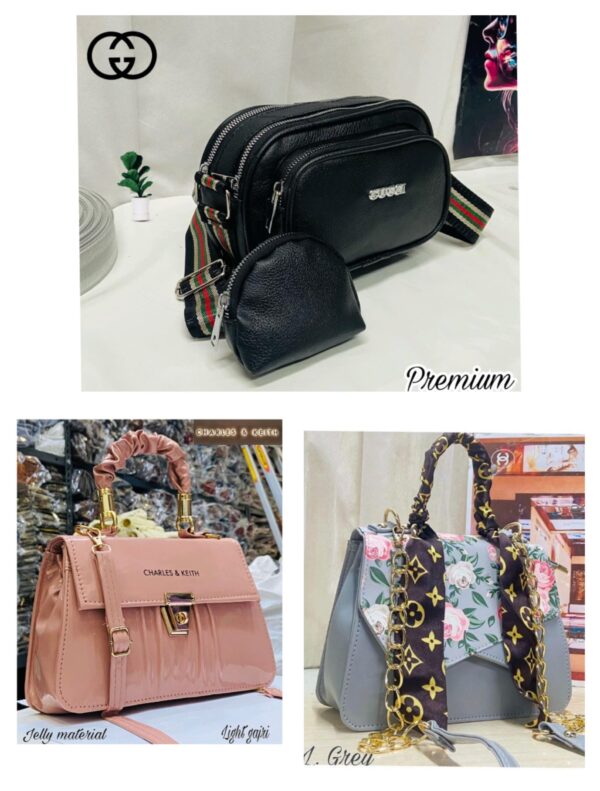 IMPORTED WOMENS PURE LEATHER HIGH QUALITY COMBO PACK OF 3 HANDBAGS FOR ALL STYLES