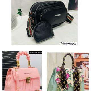 IMPORTED WOMENS PURE LEATHER HIGH QUALITY COMBO PACK OF 3 HANDBAGS FOR ALL STYLES