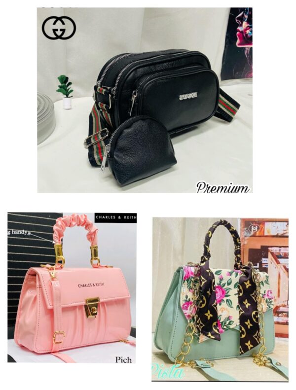 IMPORTED WOMENS PURE LEATHER HIGH QUALITY COMBO PACK OF 3 HANDBAGS FOR ALL STYLES