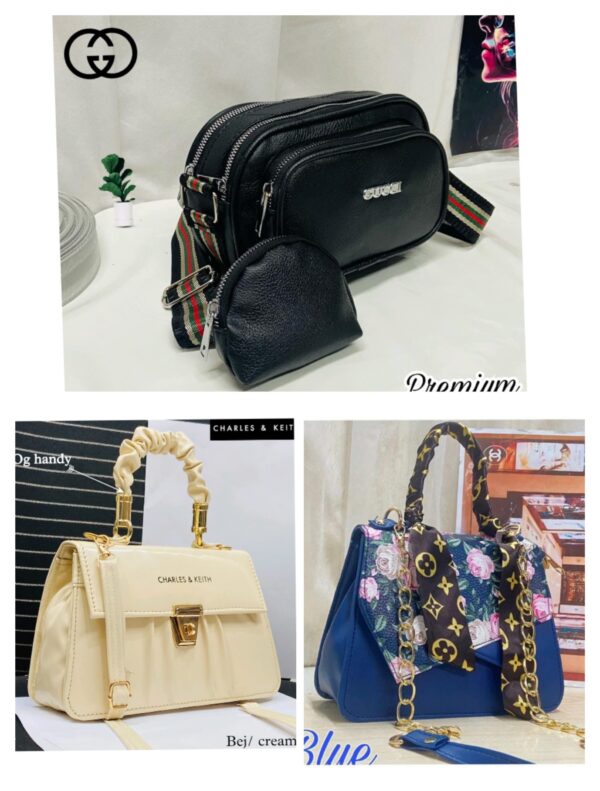 IMPORTED WOMENS PURE LEATHER HIGH QUALITY COMBO HANDBAGS PACK OF 3 FOR ALL STYLES