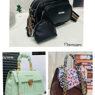 IMPORTED WOMENS PURE LEATHER HIGH QUALITY COMBO HANDBAGS PACK OF 3 FOR ALL STYLES
