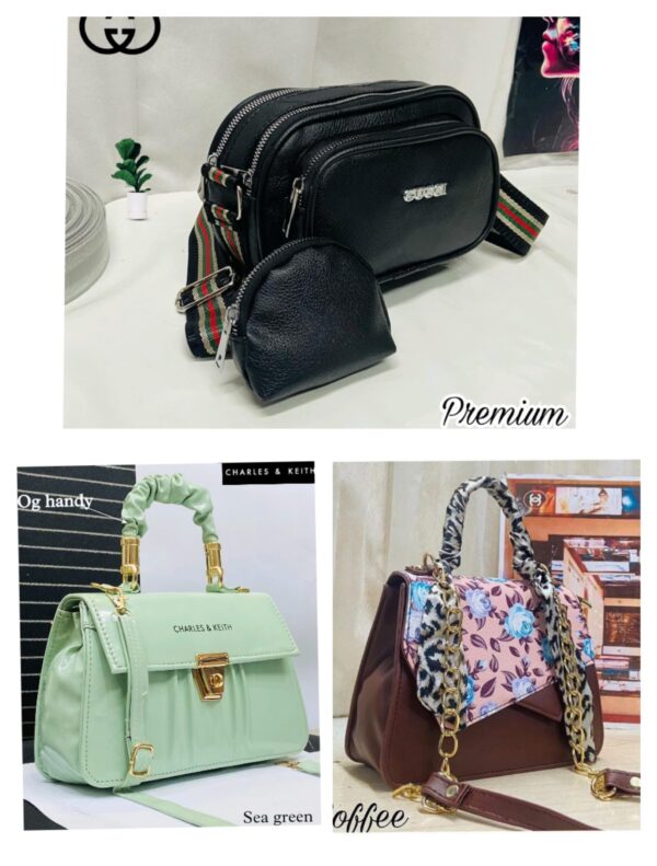 IMPORTED WOMENS PURE LEATHER HIGH QUALITY COMBO HANDBAGS PACK OF 3 FOR ALL STYLES