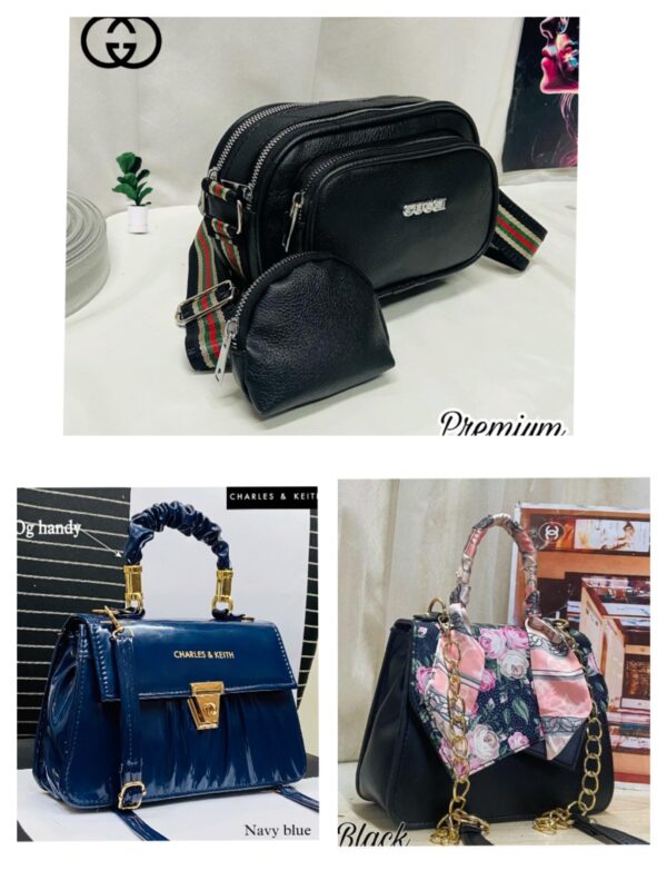 IMPORTED WOMENS PURE LEATHER HIGH QUALITY COMBO HANDBAGS PACK OF 3 FOR ALL STYLES