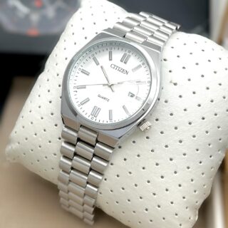 CITIZEN CIRCLE DIAL MENS DAILY WEAR PREMIUM WATCH STAINLESS STEEL
