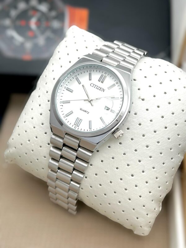 CITIZEN CIRCLE DIAL MENS DAILY WEAR PREMIUM WATCH STAINLESS STEEL