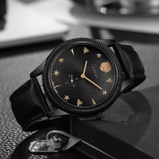 GUCCI MENS STRAP CIRCLE DIAL PREMIUM WATCH