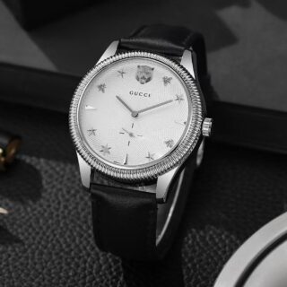 GUCCI MENS STRAP CIRCLE DIAL PREMIUM WATCH