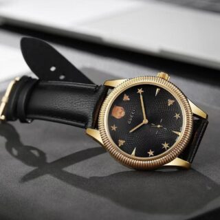 GUCCI MENS STRAP CIRCLE DIAL PREMIUM WATCH