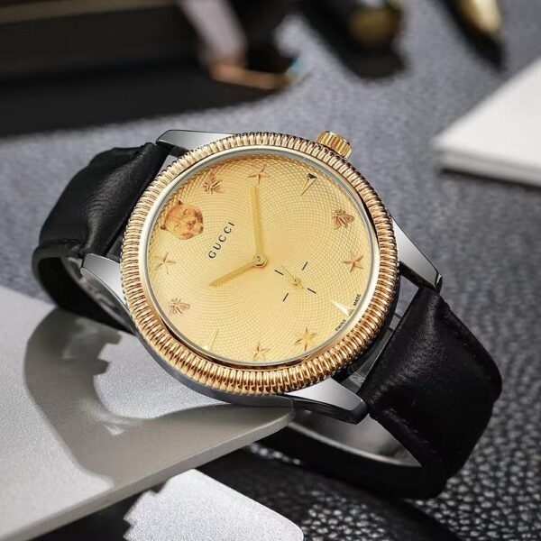 GUCCI MENS STRAP CIRCLE DIAL PREMIUM WATCH