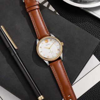 GUCCI MENS STRAP CIRCLE DIAL PREMIUM WATCH