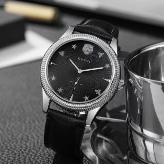 GUCCI MENS STRAP CIRCLE DIAL PREMIUM WATCH