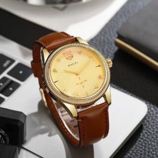 GUCCI MENS STRAP CIRCLE DIAL PREMIUM WATCH