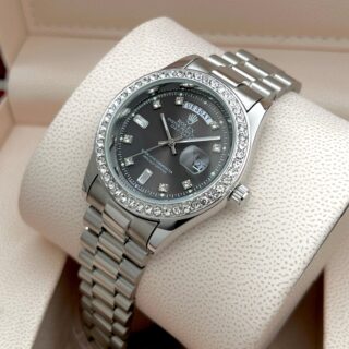 ROLEX MENS STAINLESS STEEL HIGH QUALITY DIAMOND COVERED PREMIUM WATCH