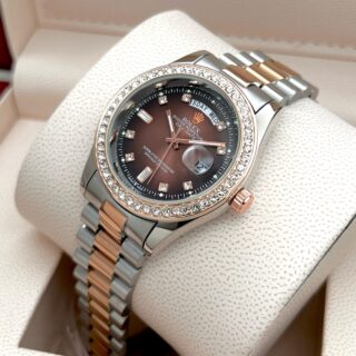 ROLEX MENS STAINLESS STEEL HIGH QUALITY DIAMOND COVERED PREMIUM WATCH